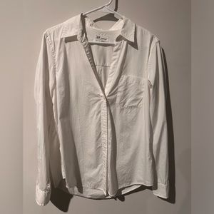 GAP White Perfect Poplin Button down